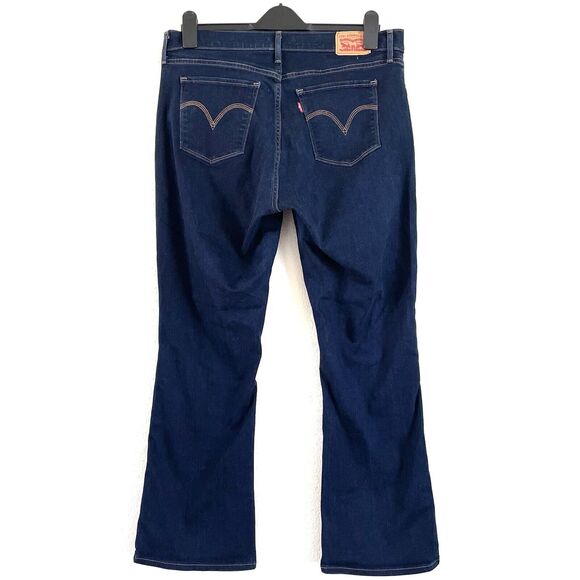 Levis Denim Women’s Curvy Bootcut Jeans Mid Rise Dark Blue Stretch - Picture 3 of 12